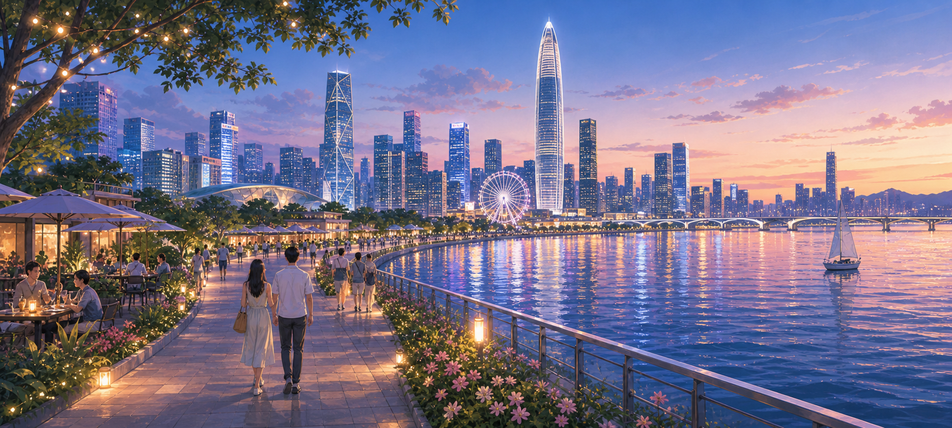 深圳适合情侣和夜晚散步的地方