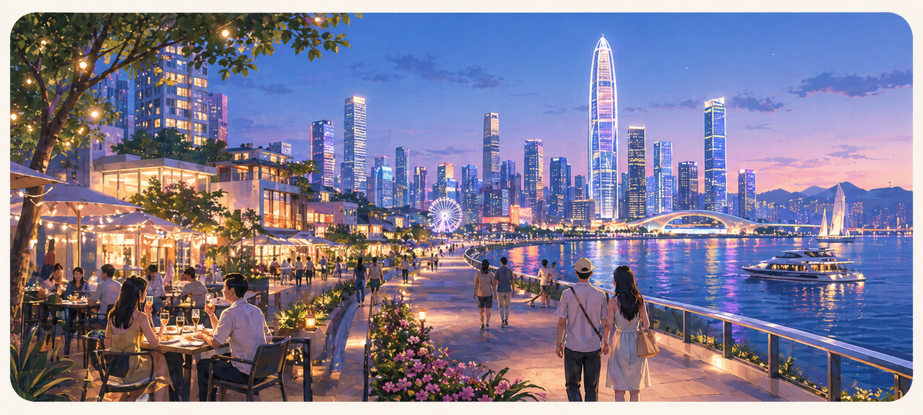 深圳晚上去哪里？夜景、散步和吃饭路线